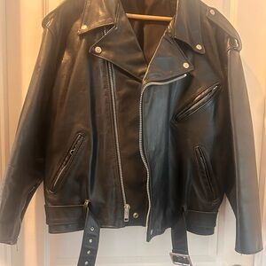 Schott NYC Black Leather Biker Jacket